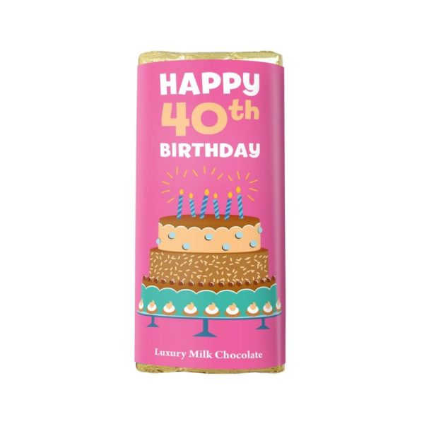 HAPPY 40TH BIRTHDAY LUXURY MILK CHOCOLATE