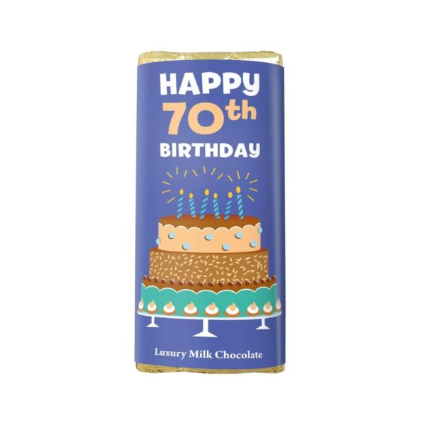 HAPPY 70TH BIRTHDAY LUXURY MILK CHOCOLATE