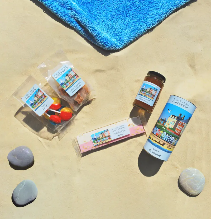 Own Label Beach Shop Personalised Packaging for Confectionery and Gifts